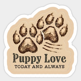 Puppy smiles , happy hearts Sticker